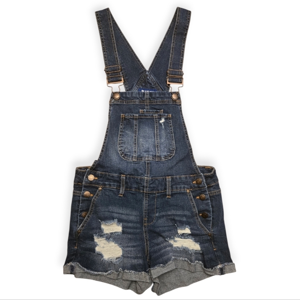 Blue Spice Denim Overall Shorts